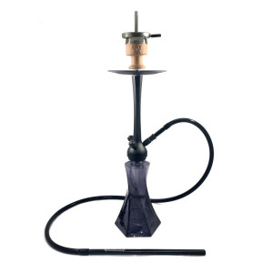 Кальян AMY Deluxe - 600 PSM Black Black (Curl) 70см (Полный комплект)