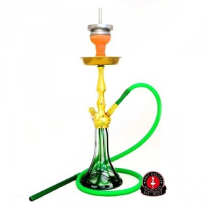 Кальян AMY Deluxe - 027 Gold green (Lady on fire)  50см (Полный комплект)