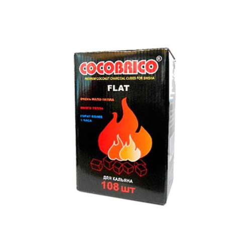 Кокосовый уголь для кальяна Cocobrico 108 шт (flat) 25х17мм