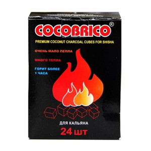 Кокосовый уголь для кальяна Cocobrico 24 шт 22мм