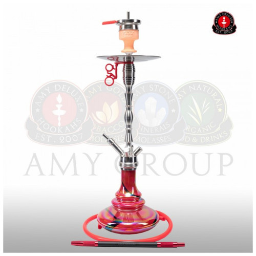 Кальян AMY Deluxe - SS08 Red (HAMMER STEEL) 75см (Полный комплект)