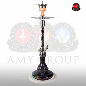 Кальян AMY Deluxe - SS07 Rainbow Black (Palm Steel) 70см (Полный комплект)