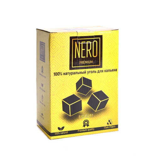 Кокосовый уголь для кальяна Nero 72 кубика 25мм