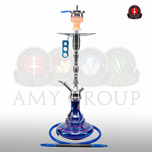 Кальян AMY Deluxe - SS08 Rainbow Blue (HAMMER STEEL) 70см (Полный комплект)