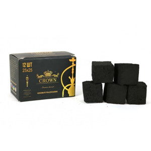 Кокосовый уголь для кальяна Crown 12 шт 25мм