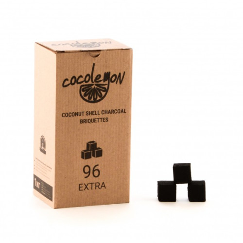 Кокосовый уголь для кальяна Cocolemon 96шт 22мм