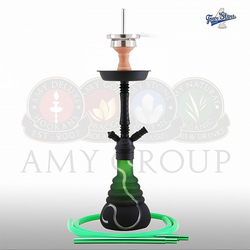 Кальян AMY Deluxe - 4 Stars 450 PSM Black Green 50см (Полный комплект)