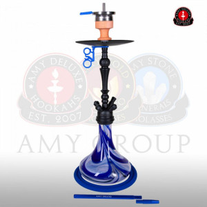 Кальян AMY Deluxe - 057 PSMBK Blue (Globe) 70см (Полный комплект)