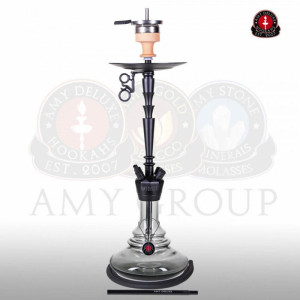 Кальян AMY Deluxe - 065 BK Black (Alu-X) 70см (Полный комплект)