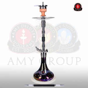 Кальян AMY Deluxe - SS06R Black (Dark Steel) 70см (Полный комплект)