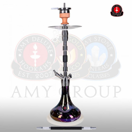 Кальян AMY Deluxe - SS06R Black (Dark Steel) 70см (Полный комплект)