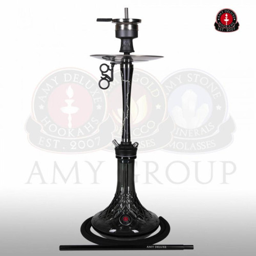 Кальян AMY Deluxe - 112.01 BK Black (Radiant) 70см (Полный комплект)