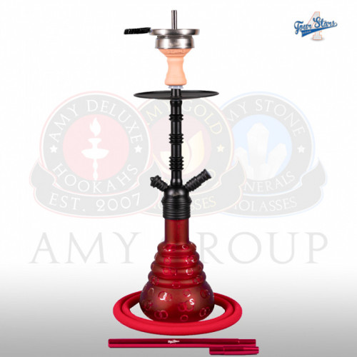 Кальян AMY Deluxe - 4 Stars 460 PSM Black Red 50см (Полный комплект)
