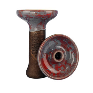 Чаша для кальяна Облако - Phunnel M Glaze Top Серая с Красными пятнами