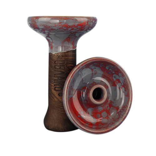 Чаша для кальяна Облако - Phunnel M Glaze Top Серая с Красными пятнами