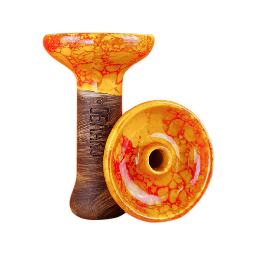 Чаша для кальяна Облако - Phunnel M Glaze Top Красно желтая