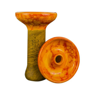 Чаша для кальяна Облако - Phunnel M Glaze Top Оранжевая с Красными пятнами