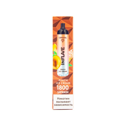 Электронная сигарета INFLAVE CRYSTAL 1800 затяжек - Персиковое Мороженное