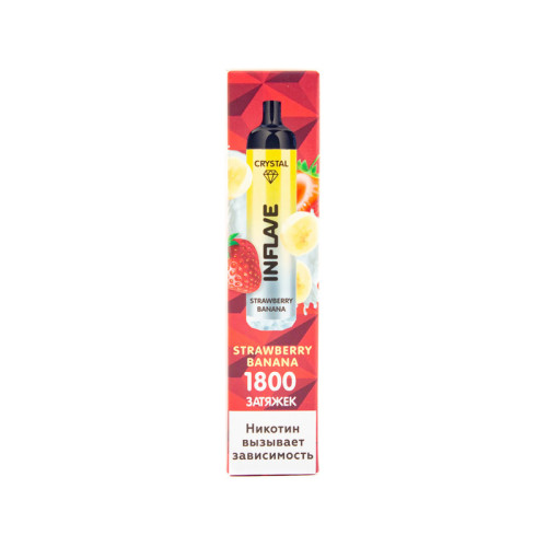 Электронная сигарета INFLAVE CRYSTAL 1800 затяжек - Клубника Банан