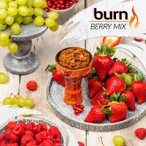 Табак Burn 200г - Berry Mix (Клубника, Малина, Виноград)