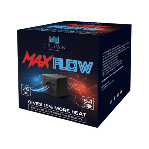 Кокосовый уголь для кальяна Crown MaxFlow 64 шт 26мм
