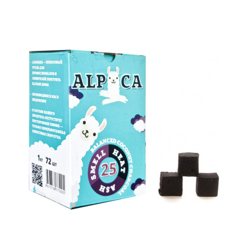 Кокосовый уголь для кальяна Alpaca 72 шт 25мм
