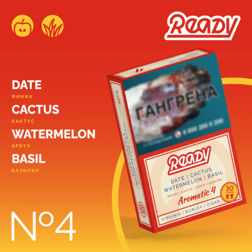 Табак Ready 30г - №4 Date Cactus Watermelon Basil (Финик Кактус Базилик Арбуз)