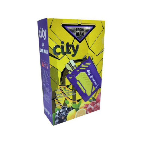 Электронная сигарета CITY 8000 затяжек - Black Currant Lemon (Черная смородина лимон гранат)