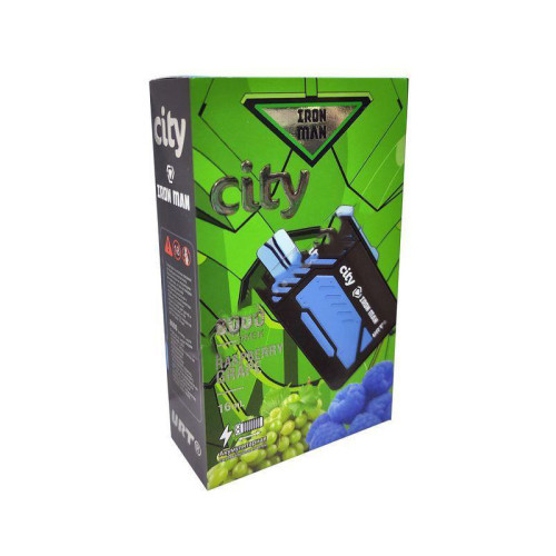 Электронная сигарета CITY 8000 затяжек - Raspberry Grape (Малина Виноград)