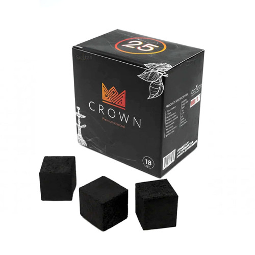 Кокосовый уголь для кальяна Crown 18 шт 25мм