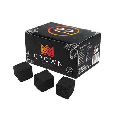 Кокосовый уголь для кальяна Crown 24 шт 22мм
