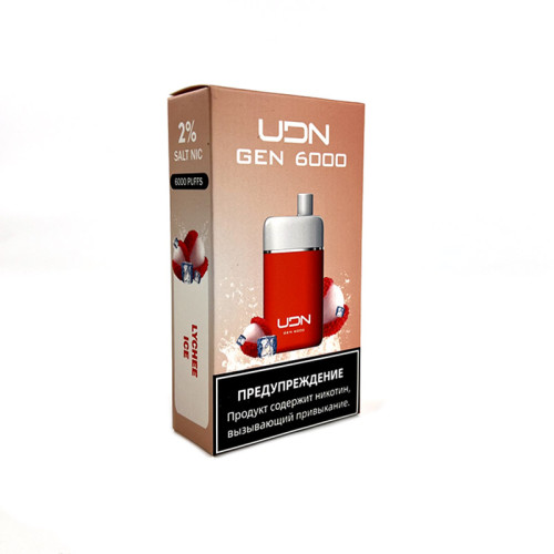 Электронная сигарета UDN GEN 6000 затяжек - Lychee Ice (Ледяной личи)