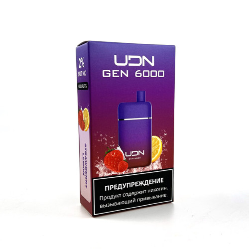 Электронная сигарета UDN GEN 6000 затяжек - Strawberry Lemon (Клубника Лимон)