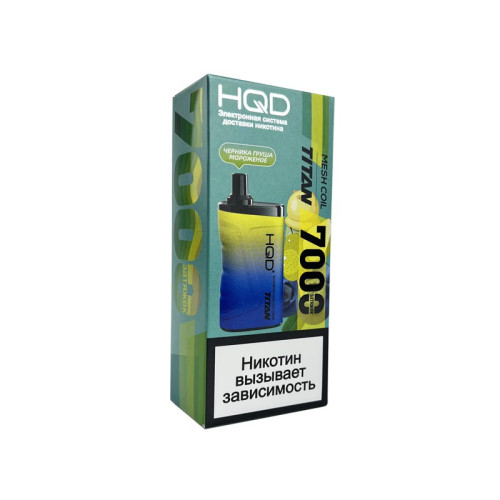 Электронная сигарета HQD TITAN 7000 затяжек - Черника груша мороженое