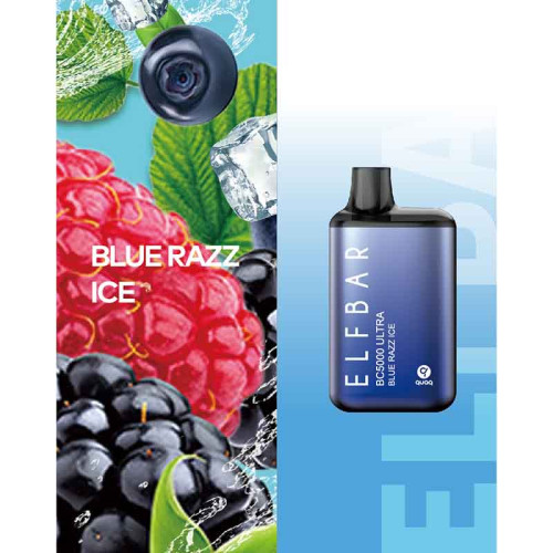 Электронная сигарета Elf Bar BC Ultra 5000 затяжек - Blue Razz Ice (Голубика лед)