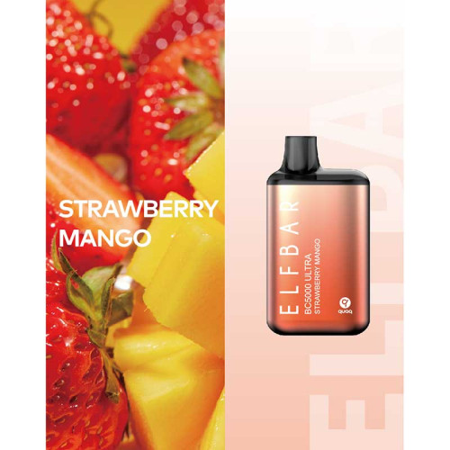 Электронная сигарета Elf Bar BC Ultra 5000 затяжек - Strawberry Mango (Клубника Манго)