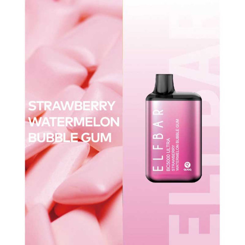 Электронная сигарета Elf Bar BC Ultra 5000 затяжек - Strawberry Watermelon Bubble Gum (Клубника Арбуз Жвачка)