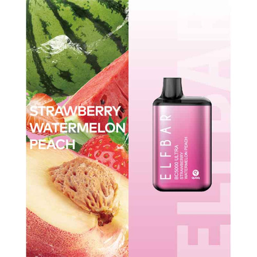 Электронная сигарета Elf Bar BC Ultra 5000 затяжек - Strawberry Watermelon Peach (Клубника Арбуз Персик)