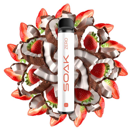 Электронная сигарета SOAK X ZERO 1500 затяжек - Strawberry Raffaello (Клубничное Рафаелло)