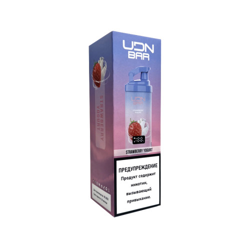 Электронная сигарета UDN BAR X 7000 затяжек - Strawberry Yogurt (Клубника Йогурт)