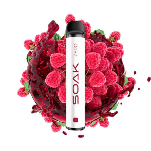 Электронная сигарета SOAK X ZERO 1500 затяжек - Raspberry soda (Малиновая содовая)