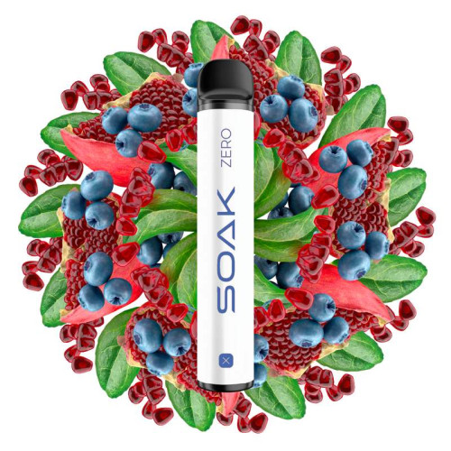Электронная сигарета SOAK X ZERO 1500 затяжек - Smoothie Bowl (Смузи черника гранат мята)