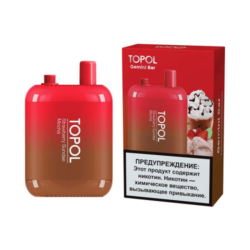 Электронная сигарета TOPOL Gemini Bar 10000 затяжек - Клубничное мороженое / Мокко