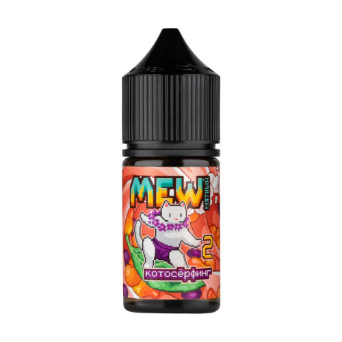 Жидкость MEW Salt 30 мл 20мг - Котосёрфинг (Персик с манго, маракуйей и мятой)