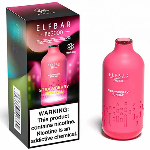 Электронная сигарета Elf Bar BB 3000 затяжек - Клубничный Сандей