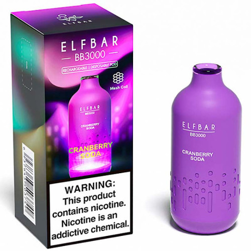 Электронная сигарета Elf Bar BB 3000 затяжек - Клюквенная Газировка