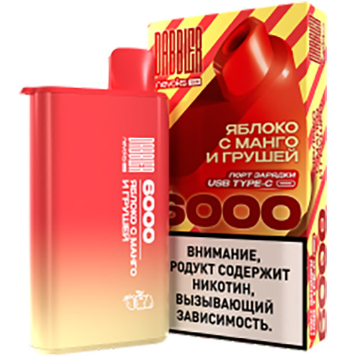 Электронная сигарета DABBLER 6000 затяжек - Яблоко с манго и грушей