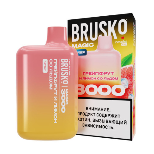 Электронная сигарета BRUSKO MAGIC 3000 затяжек - Грейпфрут Лимон Лед