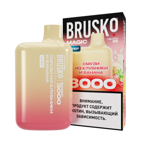 Электронная сигарета BRUSKO MAGIC 3000 затяжек - Смузи Клубника Банан