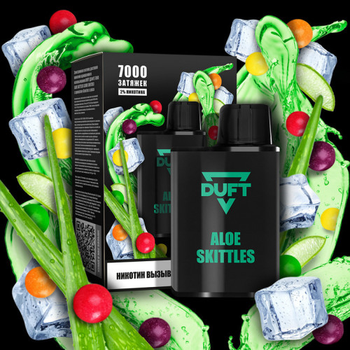 Электронная сигарета DUFT 7000 затяжек - Aloe Skittles (Алоэ Скитлс)